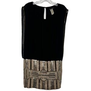 Foreign Exchange Women's Dress Mini Black Embellished Detail Side Zipper Size S